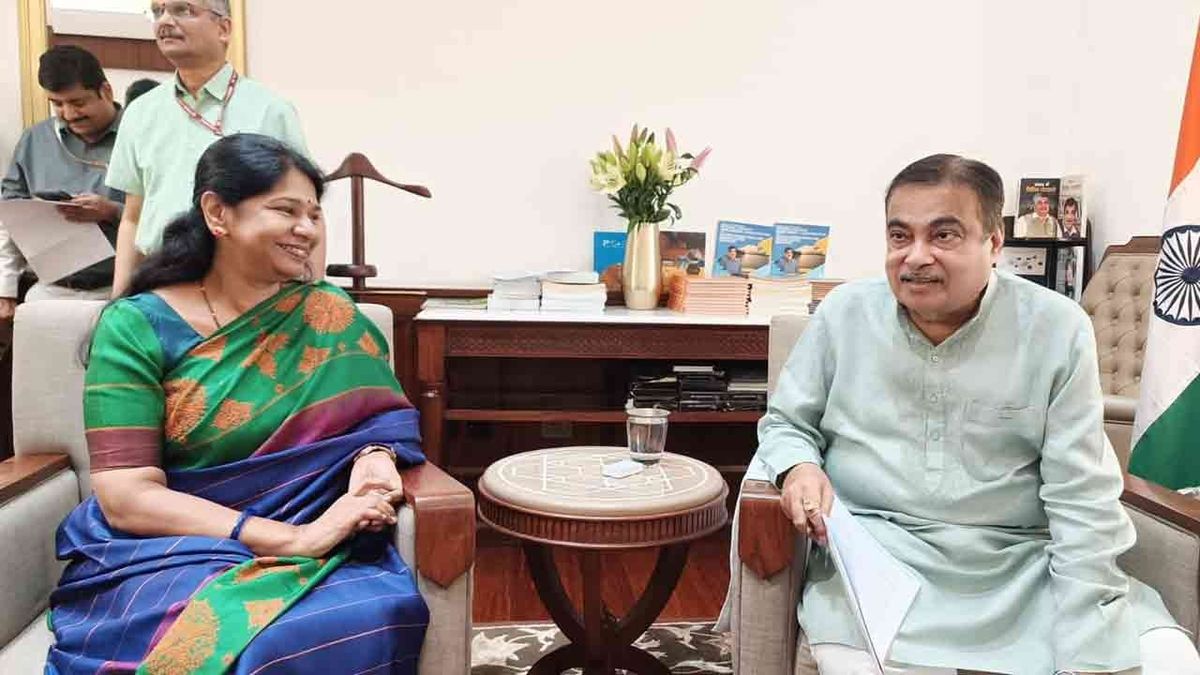 மத்திய அமைச்சர் நிதின் கட்கரியுடன் திமுக எம்.பி கனிமொழி திடீர் சந்திப்பு!