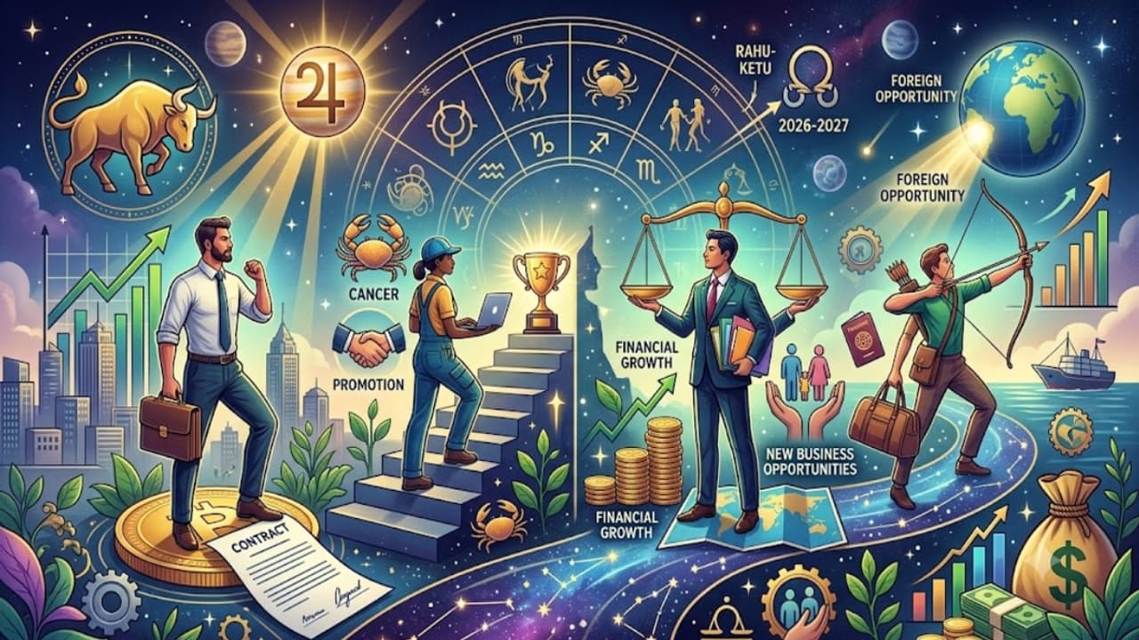 Astrology Tamil: 2026 இறுதியில் ஜாக்பாட் அடிக்கப்போகும் 4 ராசிகள்.. தொழில், உத்தியோகத்தில் அசுர வளர்ச்சி!