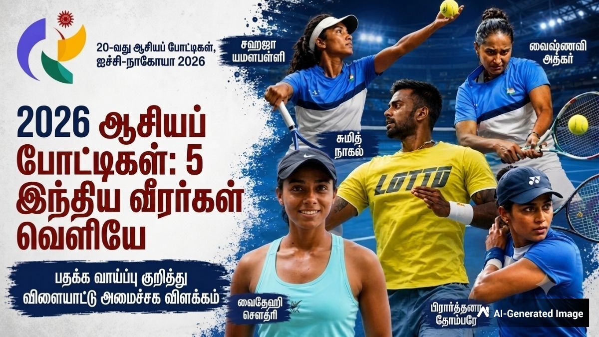 2026 ஆசிய விளையாட்டுப் போட்டியில் 5 இந்திய டென்னிஸ் வீரர்கள் நீக்கம்.. விளையாட்டு அமைச்சகம் விளக்கம்
