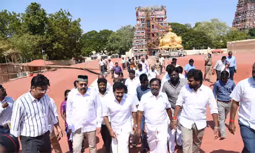 மதுரை மீனாட்சி அம்மன் கோயில் கும்பாபிஷேகம்; அமைச்சர் நிர்மல் குமார் ஆய்வு