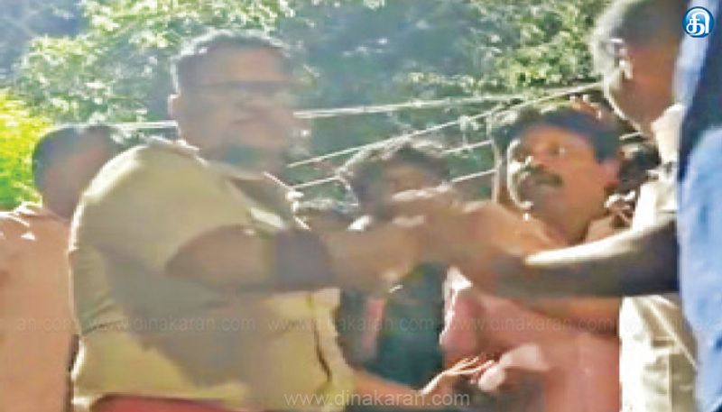 மின்வெட்டை கண்டித்து தீப்பந்தம் ஏந்தி ஆர்ப்பாட்டம்: சமாதானம் பேசிய இசக்கி சுப்பையா விரட்டியடிப்பு