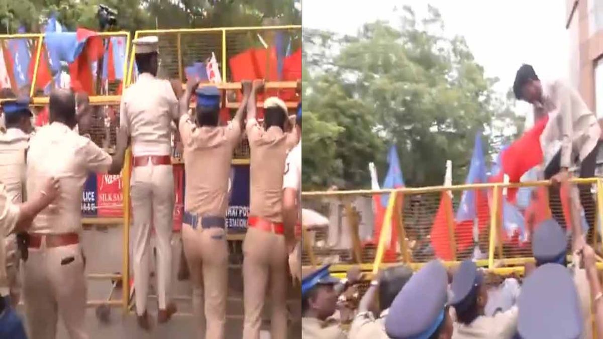 நீட் தேர்வுக்கு எதிராக தொடர் போராட்டம்; போலீசார்