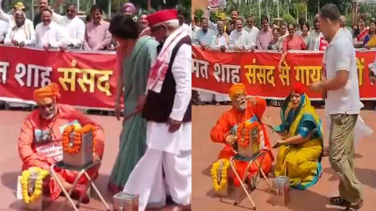 நாடாளுமன்ற வளாகத்தில் இந்தியா கூட்டணிக் கட்சி எம்.பி.க்கள் நூதனப் போரா*ட்டம்!