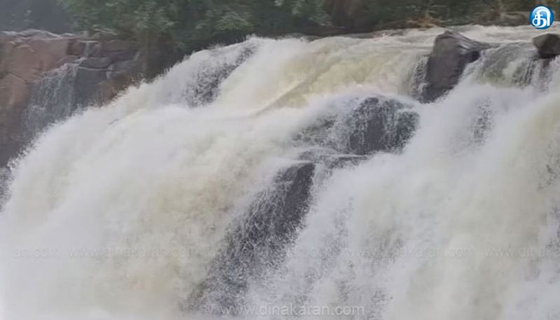 ஒகேனக்கல் காவிரி ஆற்றில் நீர்வரத்து அதிகரிப்பால் சுற்றுலா பயணிகள் 3