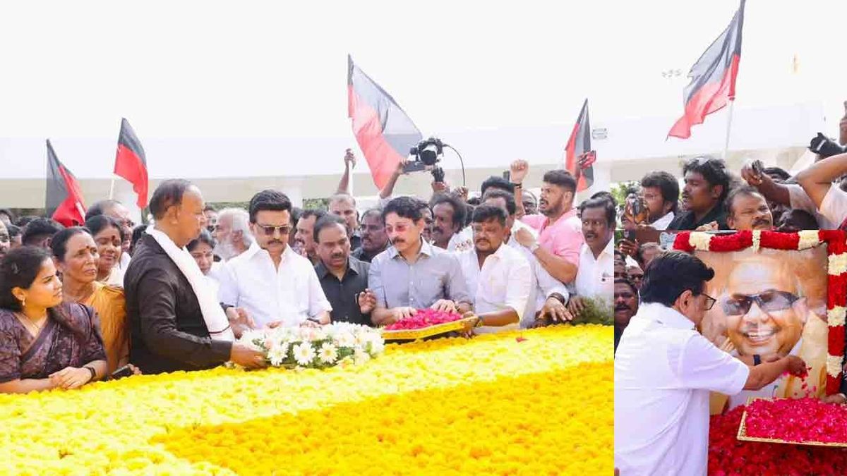 கலைஞர் நினைவு நாள் : மு.க. ஸ்டாலின் மரியாதை!