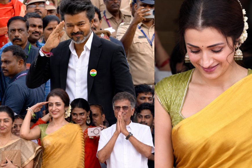 கொடியேற்றிய முதலமைச்சர் விஜய்... ஹைலைட்டான திரிஷா!