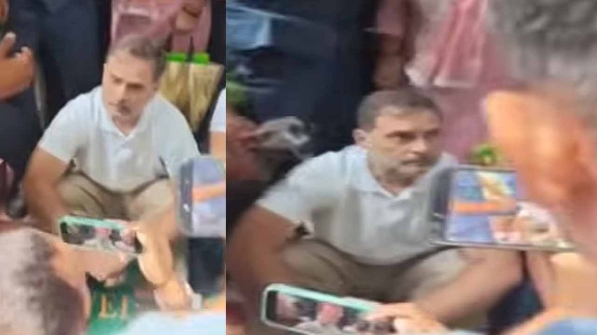 காவல் நிலையம் முன்பாக ராகுல் காந்தி திடீர் தர்ணா