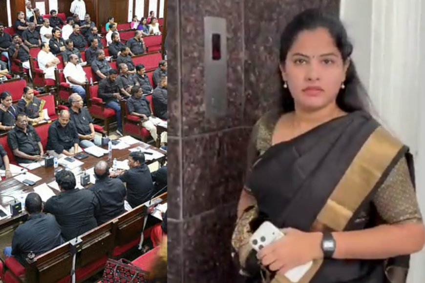 சென்னை மாநகராட்சி மாமன்றக் கூட்டம் ...கறுப்பு உடையில் வந்த மேயர் பிரியா..!