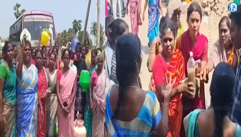 குடிநீர் வழங்கக் கோரி கிராம மக்கள் சாலை மறியல்!