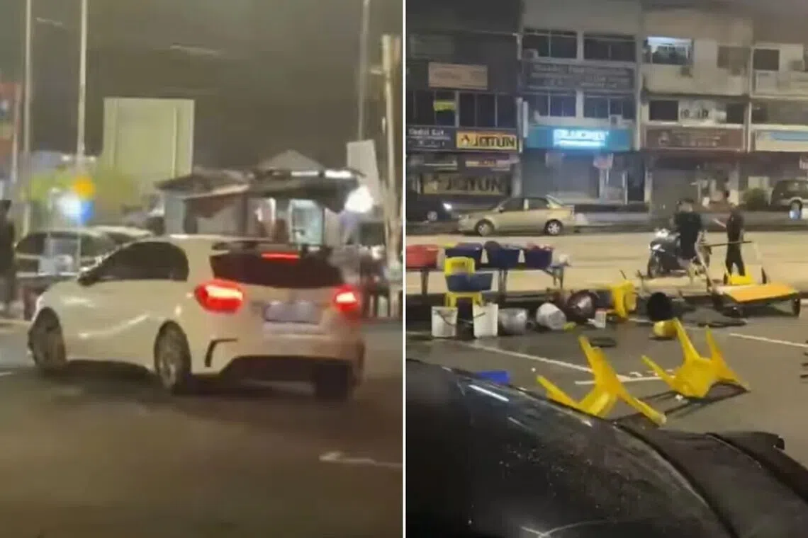 சிங்கப்பூர் கார் ஜோகூர் கடையை மோதியது